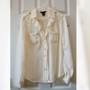 WHBM Cream Silk Blouse 2013